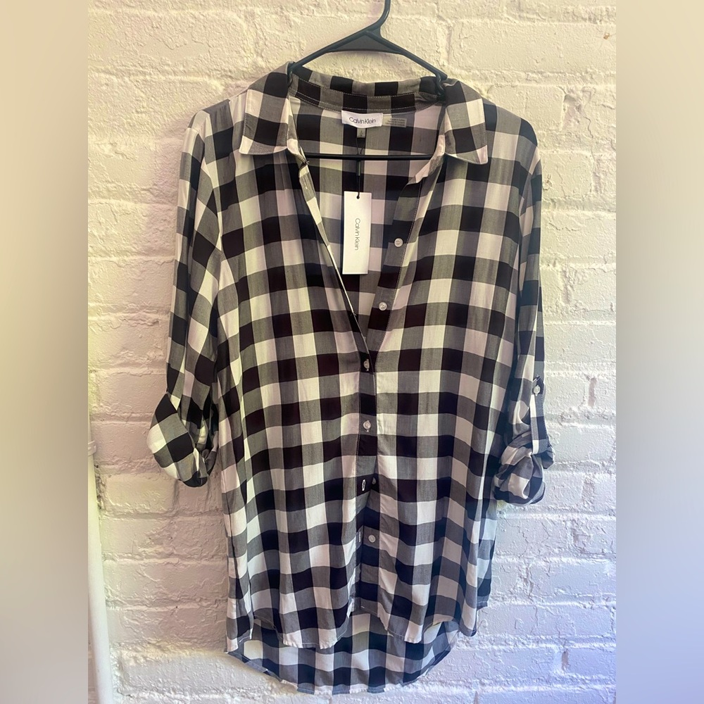 Calvin Klein Buffalo Check Boyfriend Shirt- M9VA3581